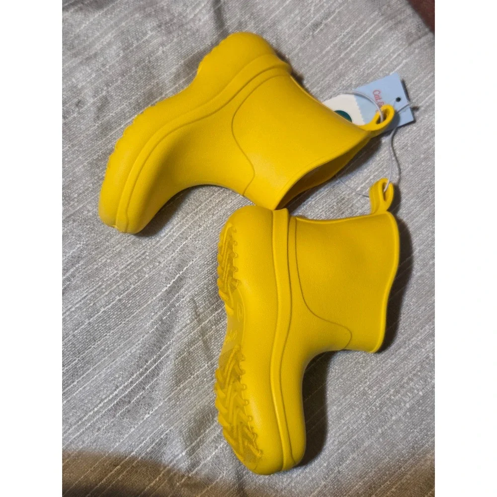 Cat & Jack Toddler Yellow Rain Boots Waterproof Slip On Size 9 IT